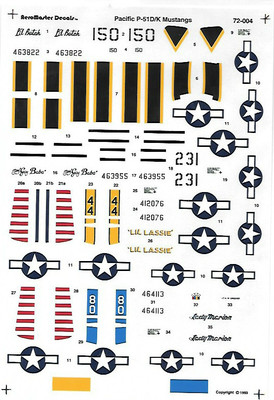 AeroMaster 1/72 Mustangs P-57D/K Pacific Decals AN72004