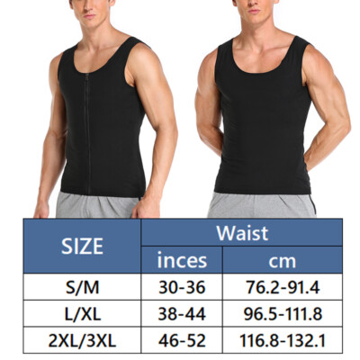 Men Gynecomastia Compression Tank Top Sauna Vest Fitness Body Shaper Sweat Belt