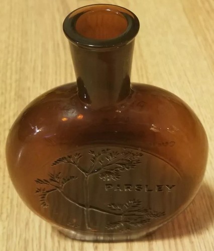 Vntg BROWN GLASS embosed