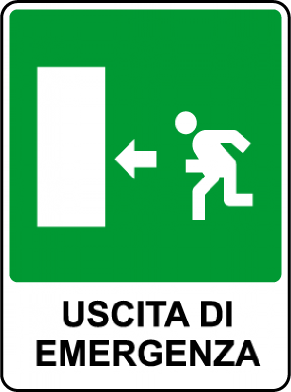 Cartello Segnaletico Uscita Di Emergenza 30x20Cm In Pvc Targa dfh