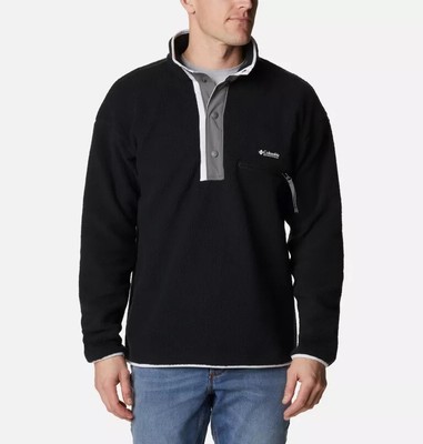 

Columbia Helvetia Half Snap Fleece Crewneck Мужская черная спортивная толстовка, Черный
