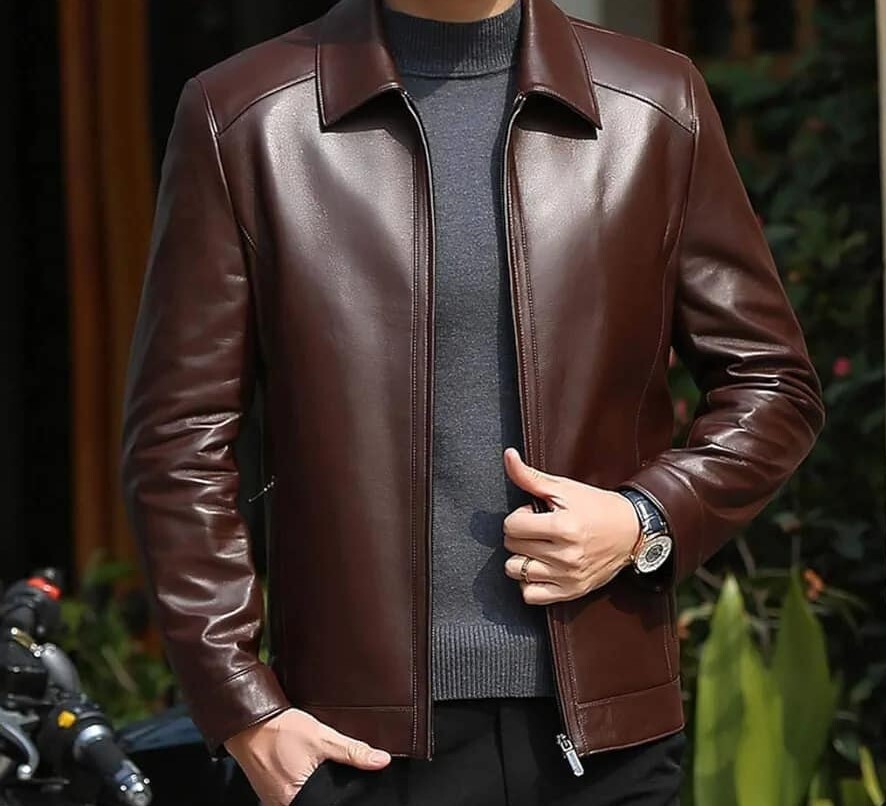 Pre-owned Handmade Premium Lambskin Leather Jacket Elevate Your Style With Timeless  Warm In Brown