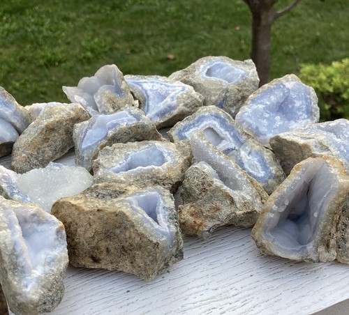 1 pcs BLUE LACE AGATE Natural Geode Cluster Druzy Healing Crystal Malawi 2 to 3"