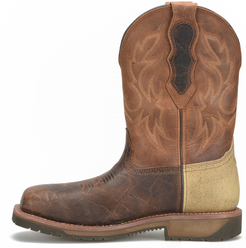 Pre-owned Double-h Boots Men's 11” Outlook Composite Toe Waterproof Ice™ Roper Work Boot B In Brown