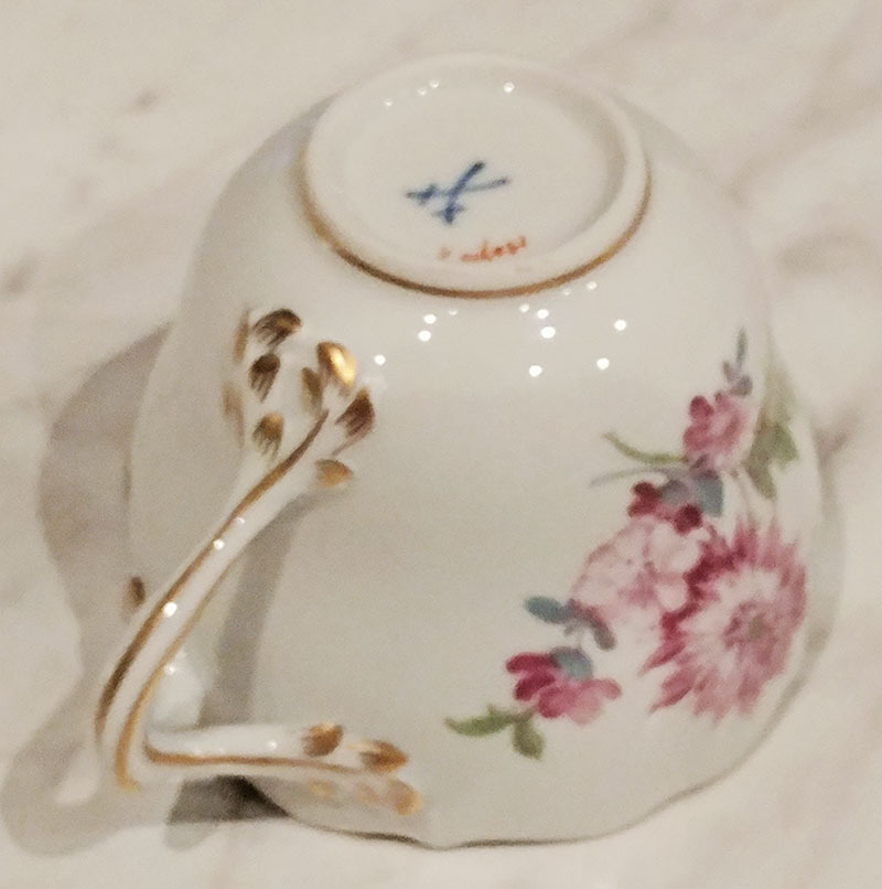 Vintage Meissen Twig Handled Espresso Cup & Saucer - First Series