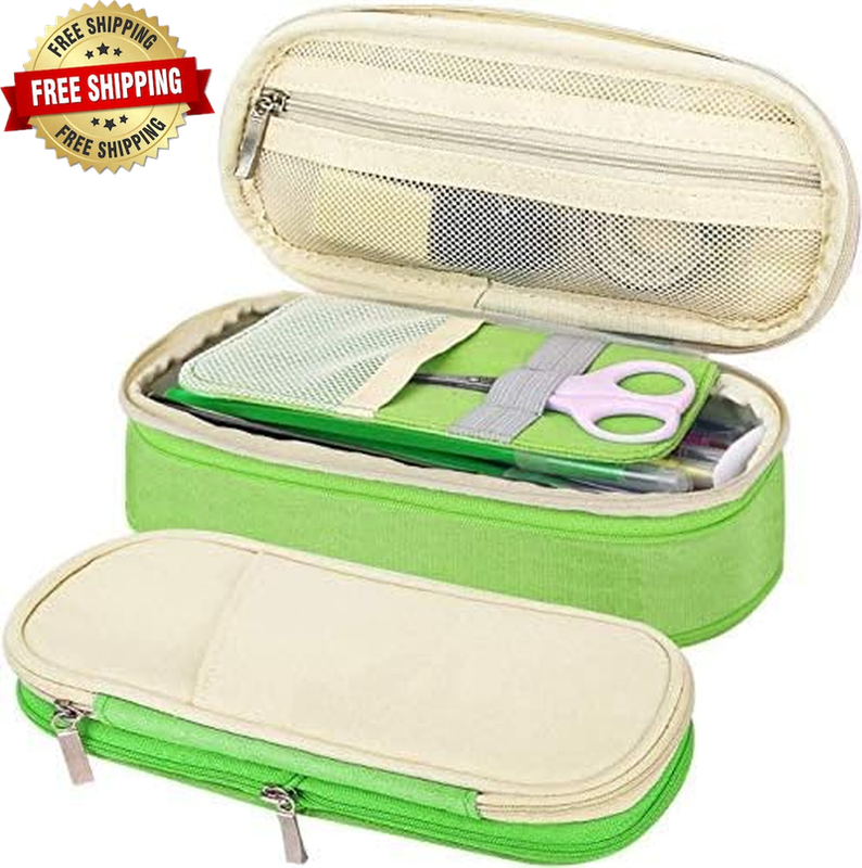 Big Capacity Pencil Pen Case, Large Capacity Storage Bag Pouch Box Makeup ⭐️⭐️⭐️