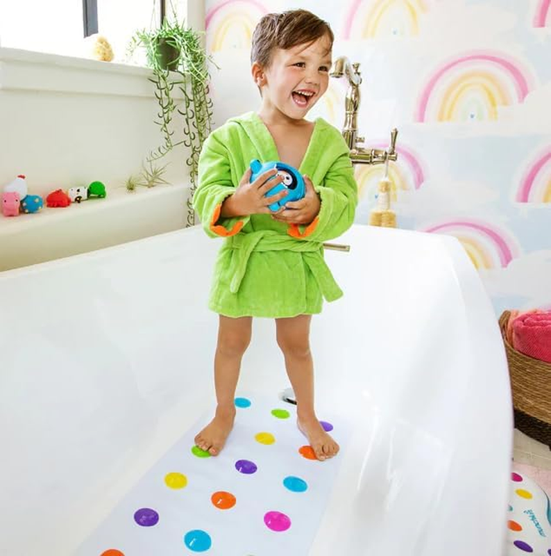 Dots Bath Mat for Kids, Multicolored, 30.5x14.25 Inch