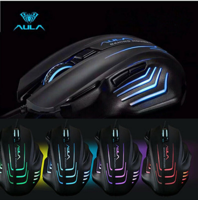 USB Gaming Mouse with 6400 DPI Adjustable LED Optical Wired for Computer PC