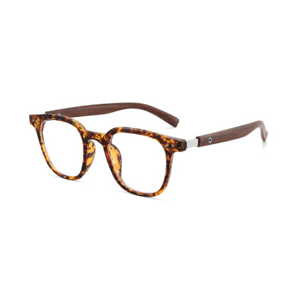 TR90 Men Women Anti Blue Light Square Reading Glasses Imitation Wood Glasses New
