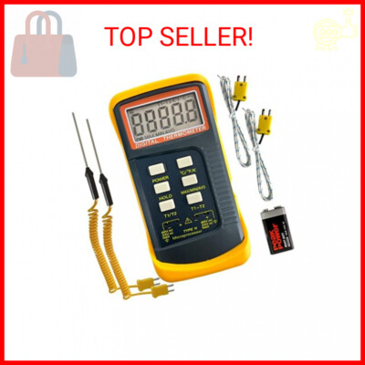 High Heat Dual Channel K-Type Thermocouple Thermometer -50~1370°C (-58~2498°F)