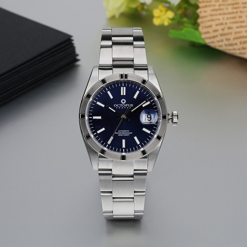 Pre-owned Octopus Men Automatic Watch 36mm 10atm Mechanical Wristwatch Luminous Pt5000