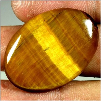 30.65Cts 100% Natural Super Golden Tiger Eye Oval Cab Loose Gemstones 31x23x05mm