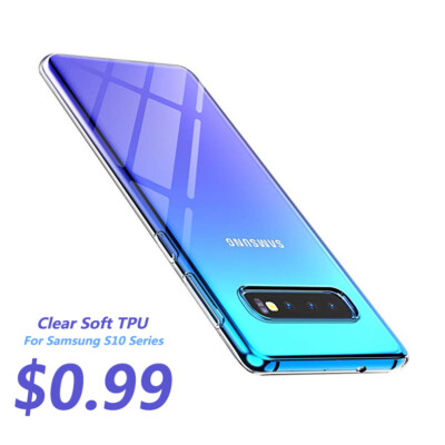 For Samsung Galaxy S10 Plus S10e Clear Soft TPU Silicone Slim Back Case Cover EP