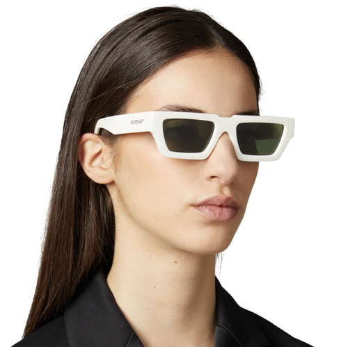 Pre-owned Off-white Oeri129s24pla0010155 Manchester White Green Sunglasses