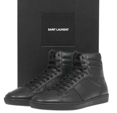 НОВЫЕ ВЫСОКИЕ КРОССОВКИ ИЗ ЧЕРНОЙ КОЖИ YSL SAINT LAURENT 40/США 7