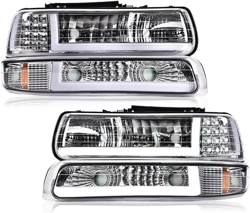 Chrome Headlights for 1999-2002 Chevy Silverado 1500 2500