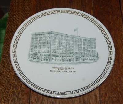 RARE Circa 1910 HERSEY FURNITURE CO. MEYRICK BUILDING ADVERTISING PLATE