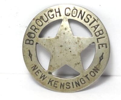 Antique Nickel Circle And Star New Kensington,Pa.Constable Badge 1900s