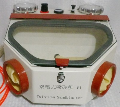 Dental Lab Strong Sandblaster Power Twin-Pen Double Dust Polishing