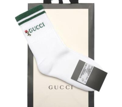 НОВЫЕ БЕЛЫЕ ХЛОПКОВЫЕ НОСКИ GUCCI С ЛОГОТИПОМ 8/S