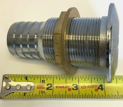 Perko 1-1/2'' Thru-Hull Hose Fitting Chrome Plated Bronze #0350008DPC Boat Yacht
