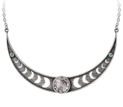 Alchemy Gothic Priestess of Ishtar Necklace Crescent Moon Crystals Necklace P950
