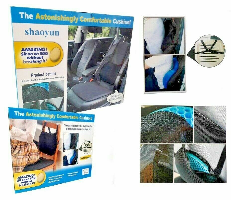 Cuscino Sedia Antidecubito In Memory Gel Postura Schiena Ufficio Auto cir