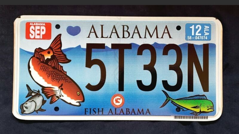 2012 Alabama FISH AL SALTWATER MAHI MAHI WILDLIFE ANIMALS Mint License Plate 