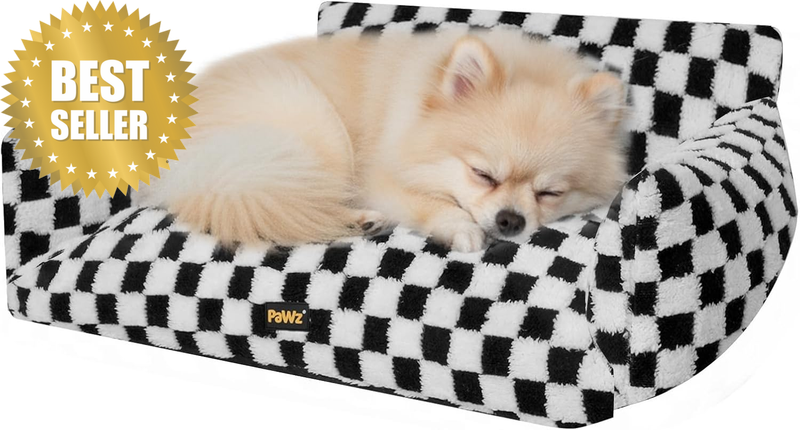 Dog Bed for Small Dogs,Orthopedic Dog Sofa Bed,Soft Sherpa Plush Cat Sofa,Pet Co