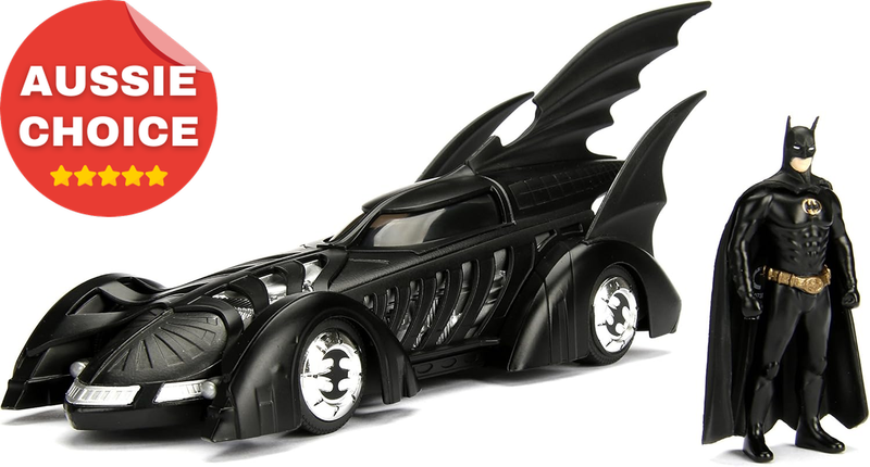 Toys Forever Batmobile Diecast 1:24 Scale Vehicle with Batman Collectible Figure