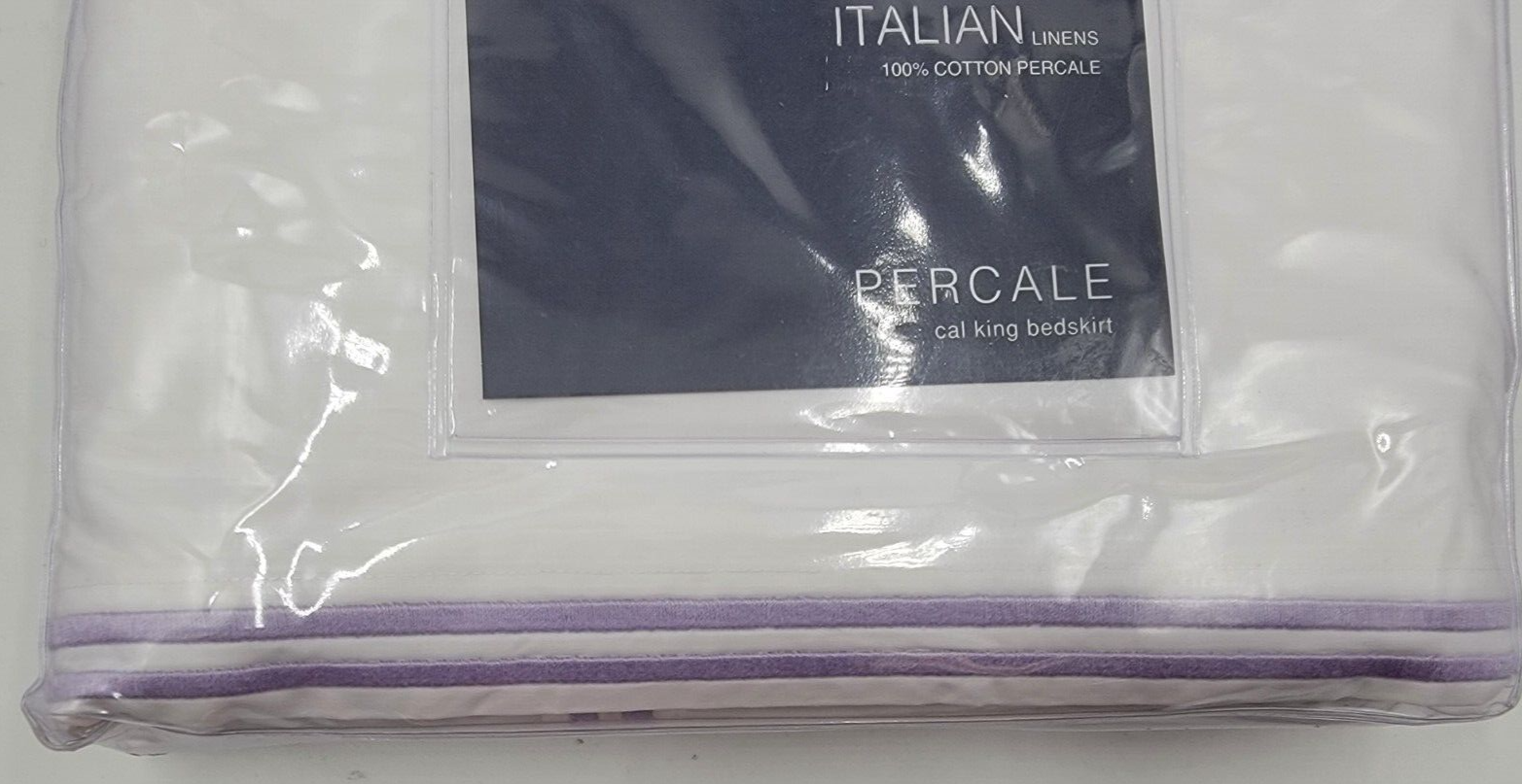 Hudson Park Italian Percale California King Bedskirt 72 x 84 x 16in Lavender~ - Picture 3 of 10