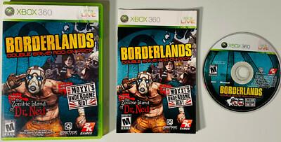 Xbox 360 BORDERLANDS Double Game Add-On Pack COMPLETE! 2K Games 2010 NICE!!
