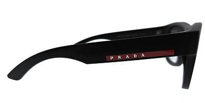 Pre-owned Prada Linea Rossa 0ps 01zsf 1bo09u Matte Black Square Sunglasses