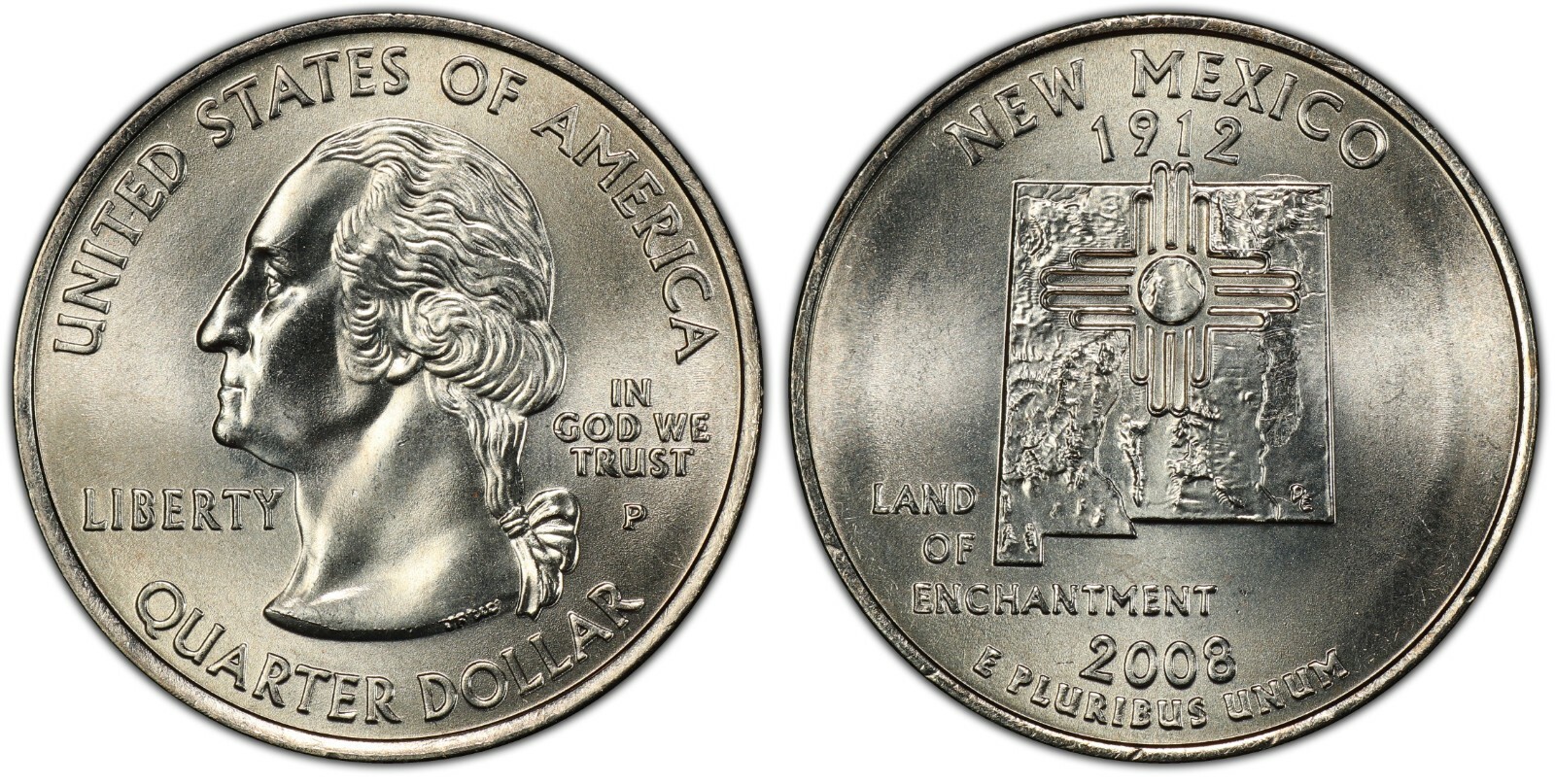 2008-P New Mexico Statehood Quarter 25C Unc Coin