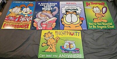 Set B Of 5 Argus Garfield School Motivational Posters 19''x13.5'' New Old Stock