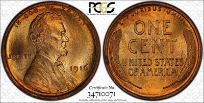1916 Lincoln Cent ~ PCGS MS66RD ~ Blazing Luster & TrueView!