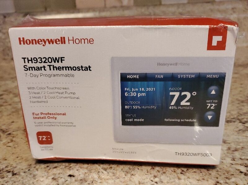 Honeywell TH9320WF5003 WiFi  Touchscreen Thermostat - Need C wire FACTORY SEALED
