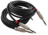 10ft Kirlin Dual 1/4" TRS Stereo Male to Male Plug Noise Free Black Audio Cable