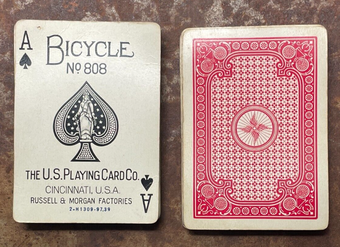 Antique Bicycle 808 Playing Cards Racer No 2 Russell Morgan Antique Bicycle 808 Playing Cards Racer No 2 Russell Morgan