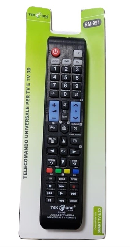 Telecomando Universale Tv TeKone Rm-991 Televisione Smart Tv TV 3D hsb