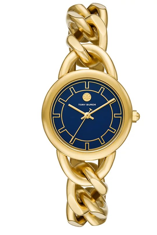 Pre-owned Tory Burch Ravello Goldtone Stainless Steel Link Bracelet Watch 32mm Tbw7212