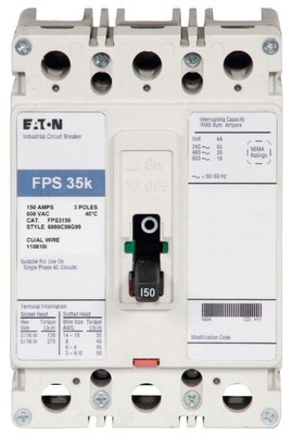 Eaton NSB FPS3080L Molded Case Breakers (MCCBs) FPS 3P 80A 600V 50/60Hz 3Ph F Fr