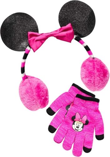 Disney Minnie Mouse Earmuff and Gloves Set for Little Girls Ages 4-7