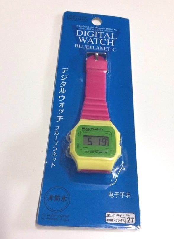 Daiso Japan Digital Wrist Watch Blueplanet C Japan Quality Pink