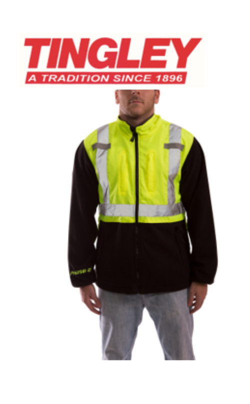 Tingley J73022 Phase 2 Hi-Vis Fleece Liner/Jacket, Lime