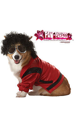 Pop King Michael Jackson Red Star Cute Dress Up Halloween Pet Dog Cat Costume