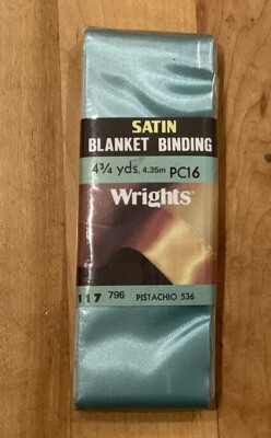 Vintage Wright's USA 1986 Satin/Acetate Blanket Binding 4.75 YDS Pistachio 536