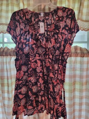 OLD NAVY- Womens Floral wrap tunic xl