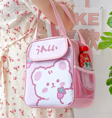 Kawaii Lunch Bag Girl Cute Bear Picnic Thermal Breakfast School