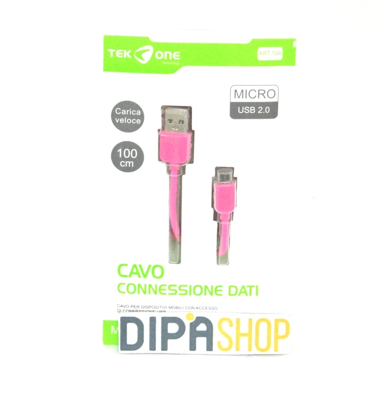 Cavo Usb TeKone 10A Dati Ricarica Plug MicroUsb Smartphone 1m Rosa hsb